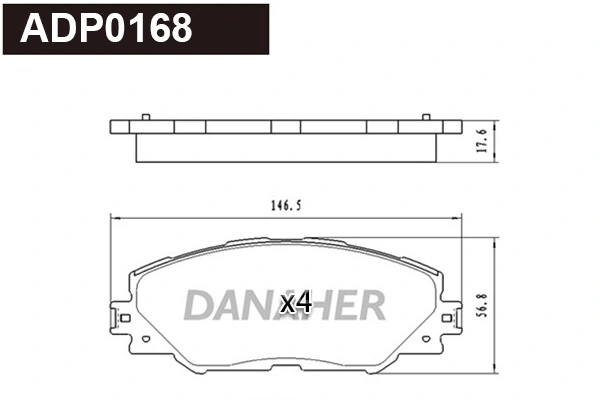 DANAHER fékbetétkészlet, tárcsafék - ADP0168 - TothCarparts
