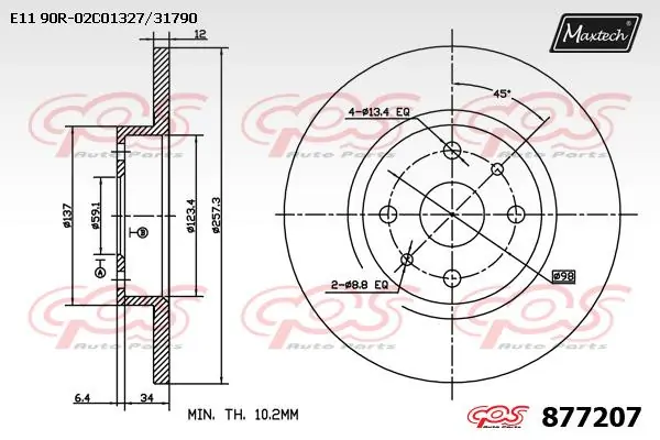 MAXTECH féktárcsa - 877207 - TothCarparts