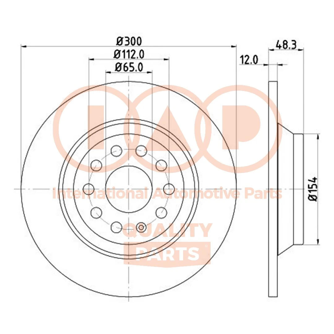 IAP QUALITY PARTS féktárcsa - 709-50031 - TothCarparts