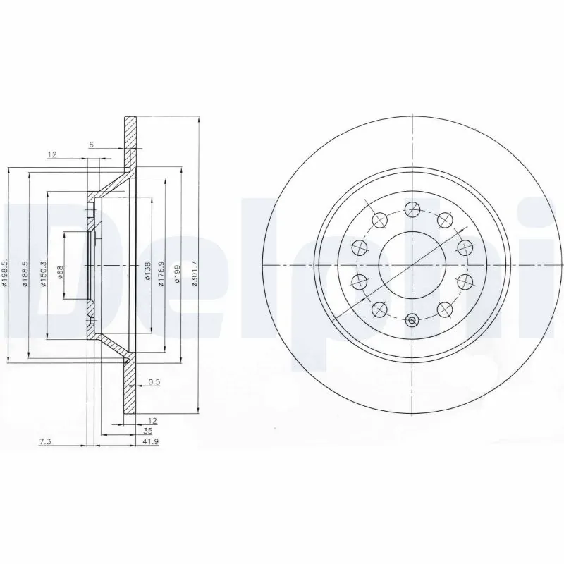 DELPHI féktárcsa - BG3956C-18B1 - TothCarparts