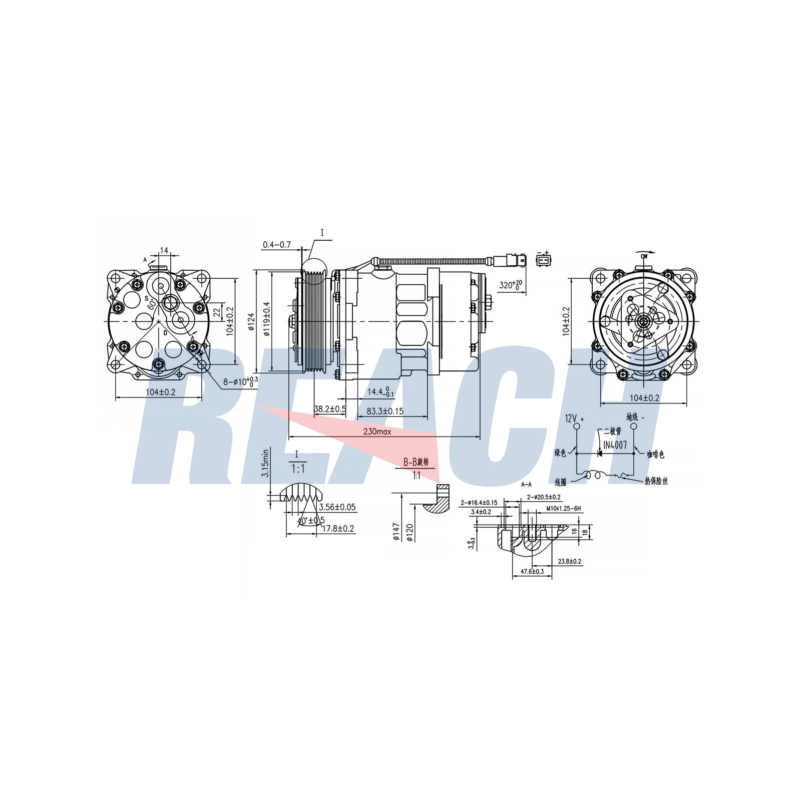 REACH kompresszor, klíma - 1.74.20416 - TothCarparts