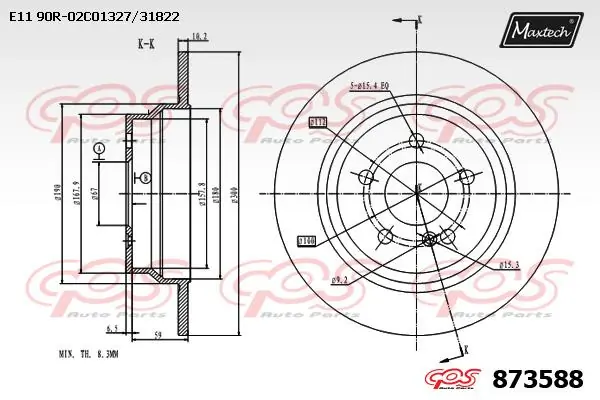 MAXTECH féktárcsa - 873588 - TothCarparts