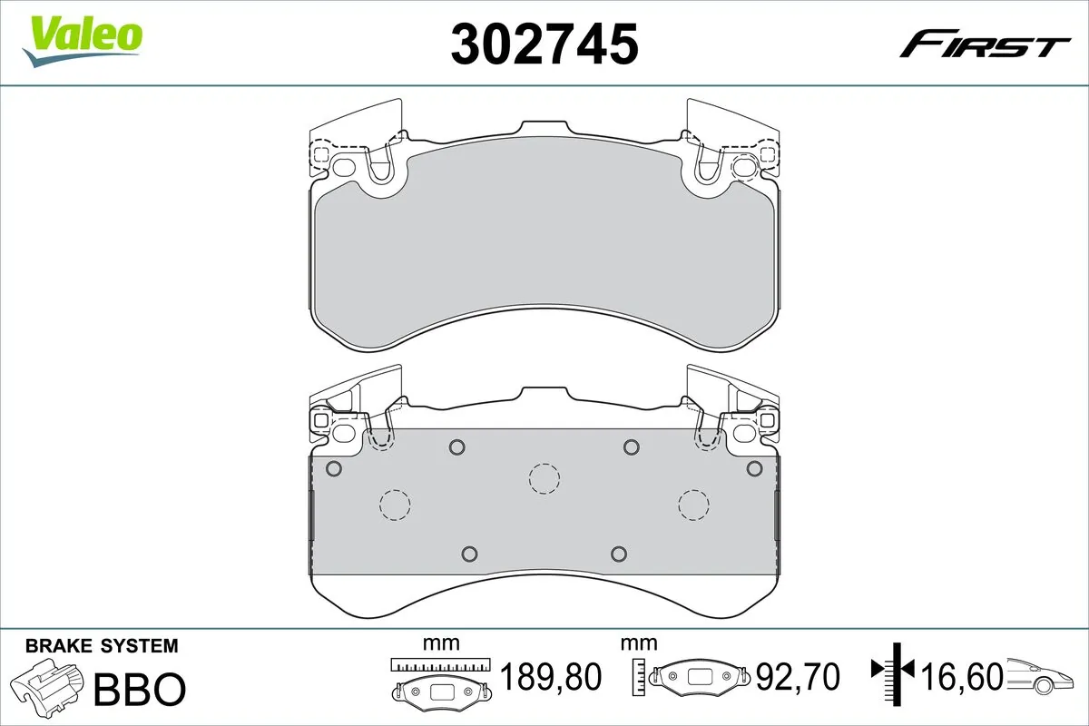 VALEO fékbetétkészlet, tárcsafék - 302745 - TothCarparts