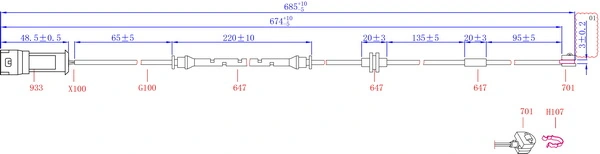 Hi-Q figyelmezető kontaktus, fékbetétkopás - SWS4300 - TothCarparts