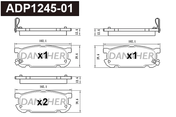 DANAHER fékbetétkészlet, tárcsafék - ADP1245-01 - TothCarparts
