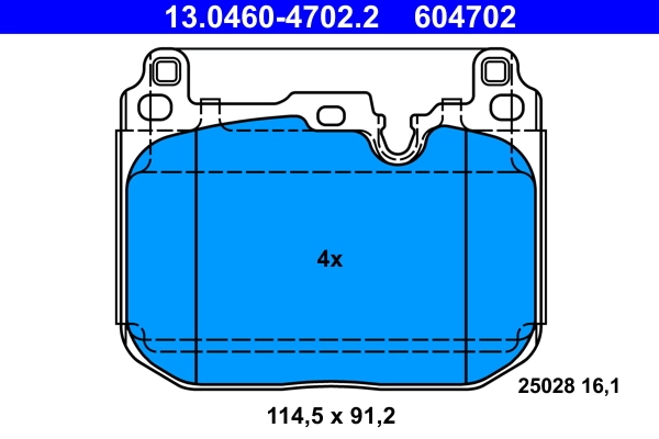 ATE fékbetétkészlet, tárcsafék - 13.0460-4702.2 - TothCarparts