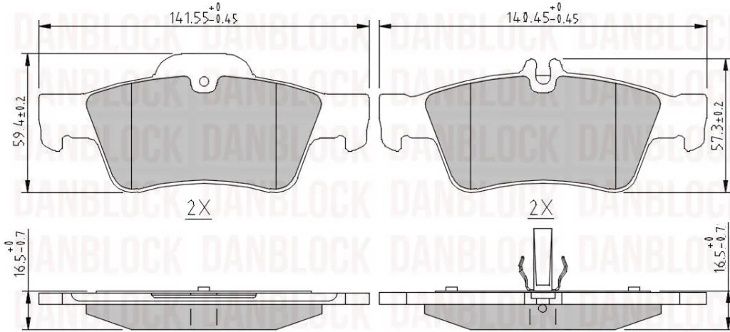 DANBLOCK fékbetétkészlet, tárcsafék - DB 510214 - TothCarparts