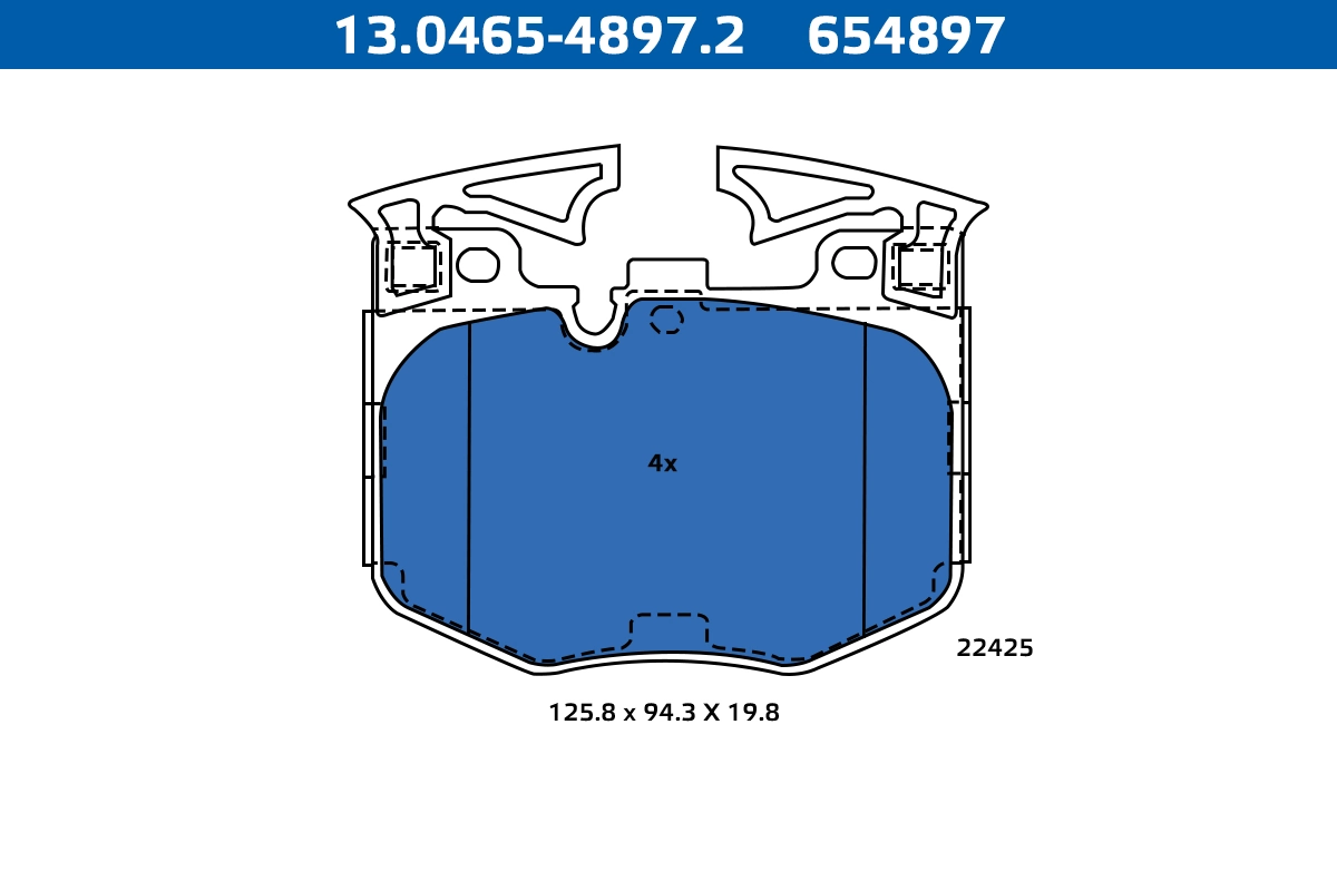ATE-APAC fékbetétkészlet, tárcsafék - 13.0465-4897.2 - TothCarparts