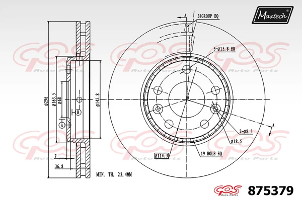 MAXTECH féktárcsa - 875379 - TothCarparts