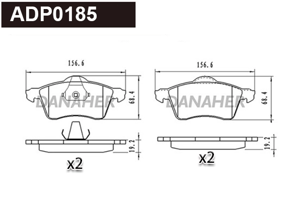 DANAHER fékbetétkészlet, tárcsafék - ADP0185 - TothCarparts