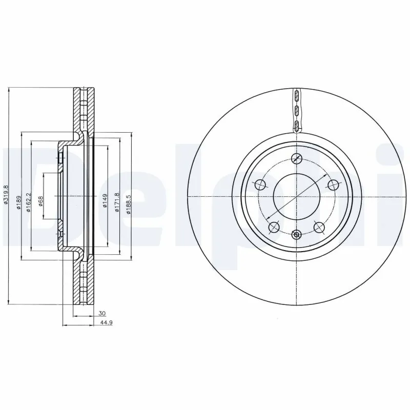 DELPHI féktárcsa - BG4346C-18B1 - TothCarparts