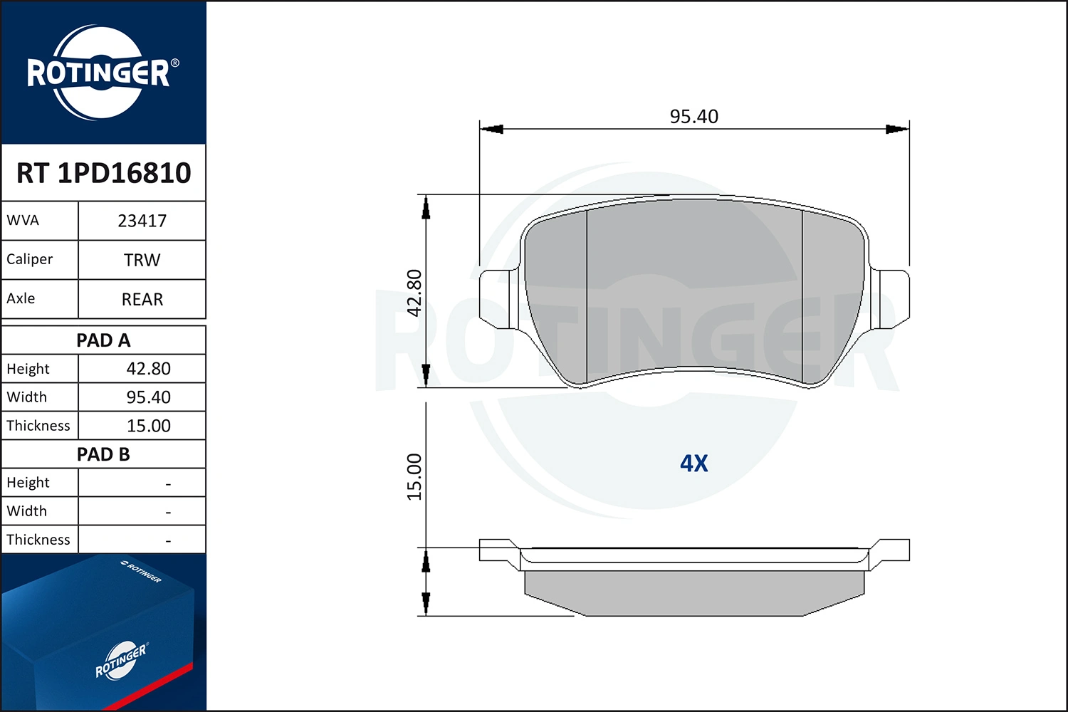 ROTINGER fékbetétkészlet, tárcsafék - RT 1PD16810 - TothCarparts