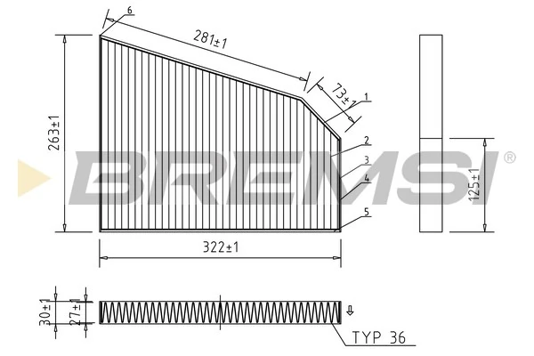 BREMSI szűrő, utastér levegő - FC2530A - TothCarparts