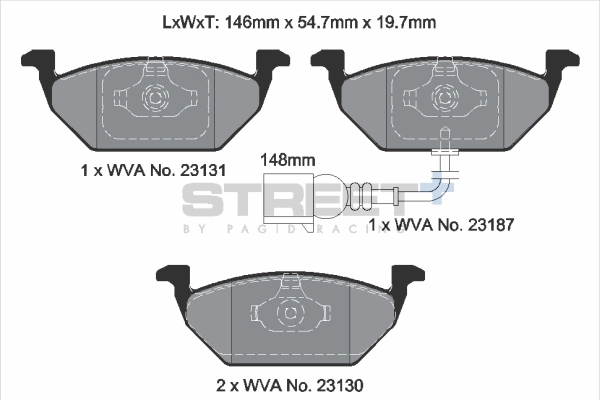 PAGID Racing fékbetétkészlet, tárcsafék - T8164SP2001 - TothCarparts