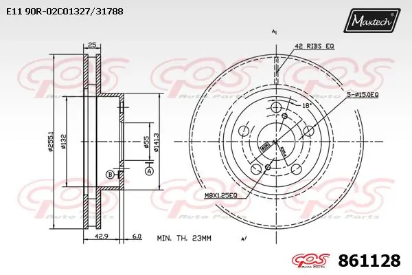 MAXTECH féktárcsa - 861128 - TothCarparts