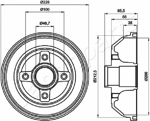 PEMEBLA fékdob - JAPTA-0408 - TothCarparts