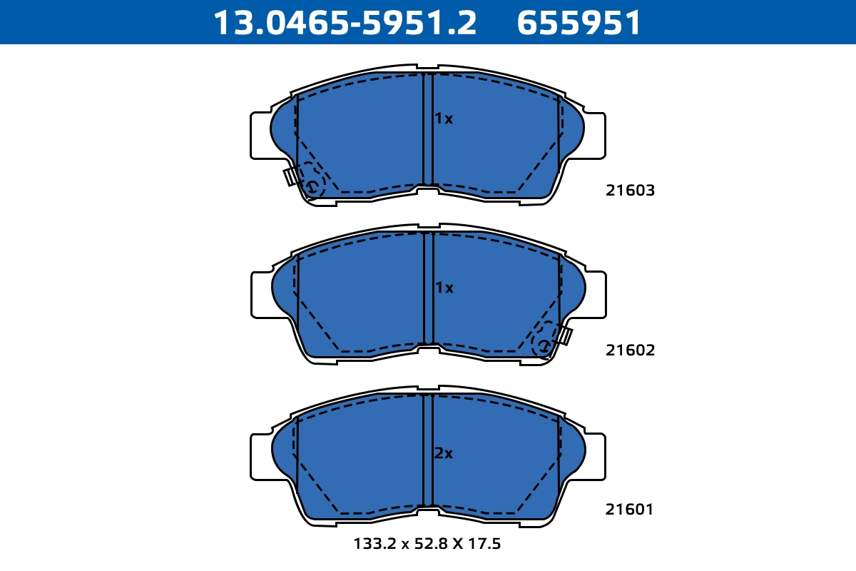 ATE-APAC fékbetétkészlet, tárcsafék - 13.0465-5951.2 - TothCarparts