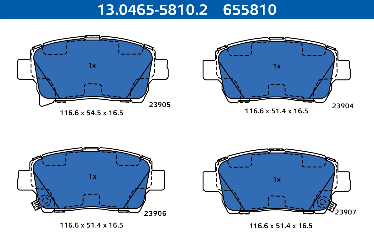 ATE-APAC fékbetétkészlet, tárcsafék - 13.0465-5810.2 - TothCarparts