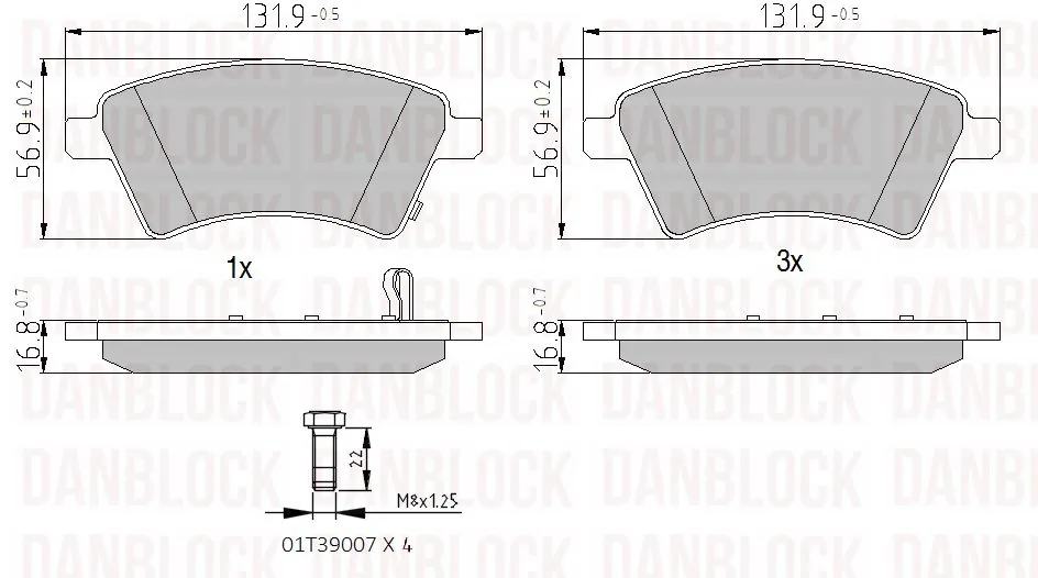 DANBLOCK fékbetétkészlet, tárcsafék - DB 510533 - TothCarparts