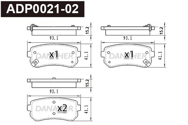 DANAHER fékbetétkészlet, tárcsafék - ADP0021-02 - TothCarparts