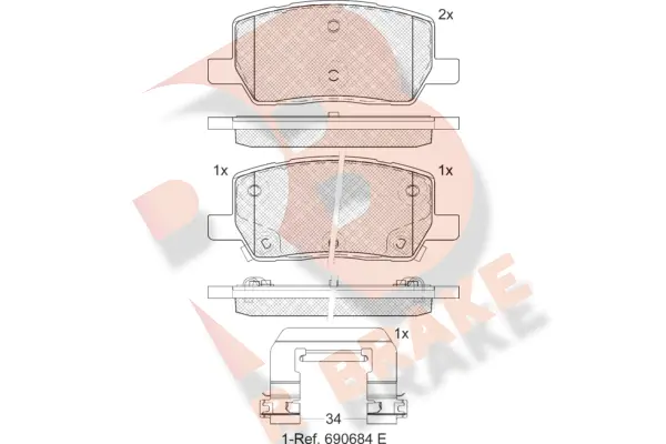 R BRAKE fékbetétkészlet, tárcsafék - RB2461 - TothCarparts