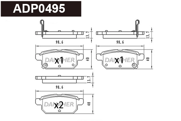 DANAHER fékbetétkészlet, tárcsafék - ADP0495 - TothCarparts