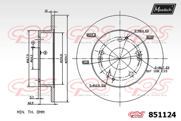 MAXTECH féktárcsa - 851124 - TothCarparts