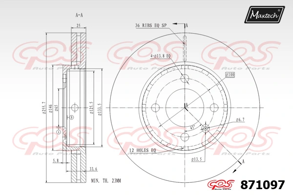 MAXTECH féktárcsa - 871097 - TothCarparts