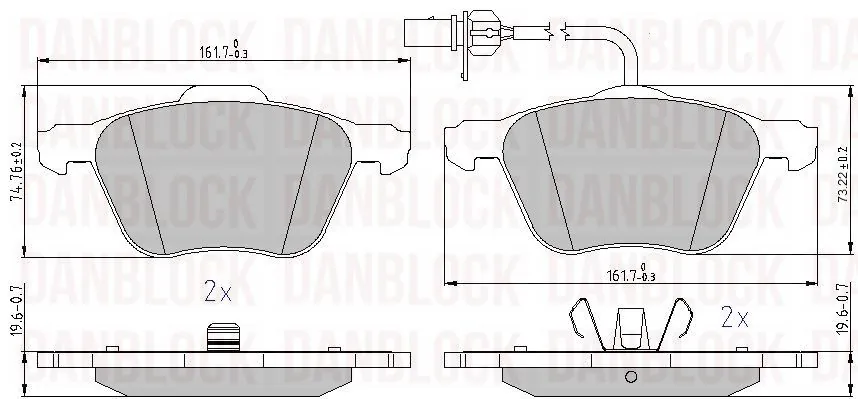 DANBLOCK fékbetétkészlet, tárcsafék - DB 510813 - TothCarparts