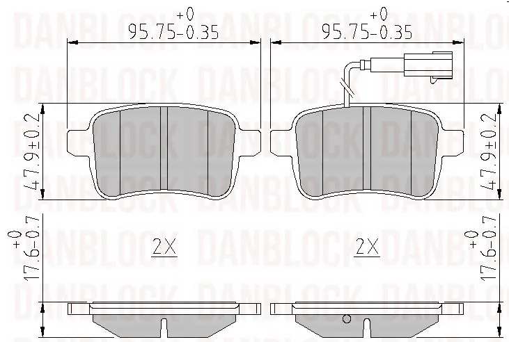 DANBLOCK fékbetétkészlet, tárcsafék - DB 511225 - TothCarparts