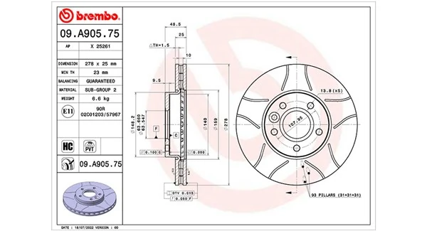 MAGNETI MARELLI féktárcsa - 360406176305 - TothCarparts