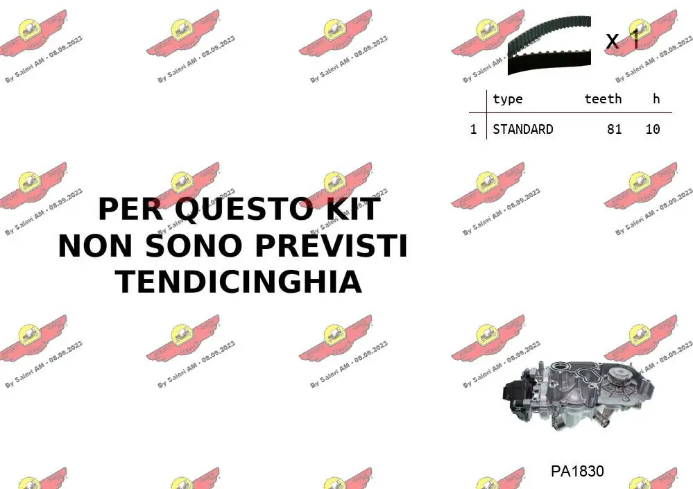 AUTOKIT Vízpumpa + fogasszíj készlet - 04.5B06PA - TothCarparts