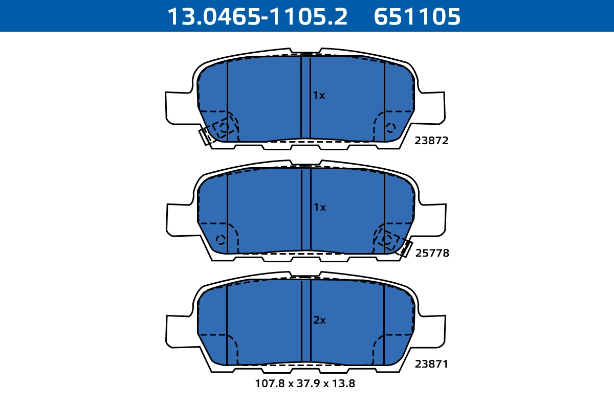 ATE-APAC fékbetétkészlet, tárcsafék - 13.0465-1105.2 - TothCarparts