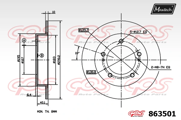 MAXTECH féktárcsa - 863501 - TothCarparts
