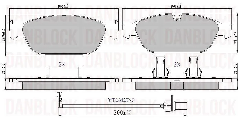DANBLOCK fékbetétkészlet, tárcsafék - DB 510876 - TothCarparts
