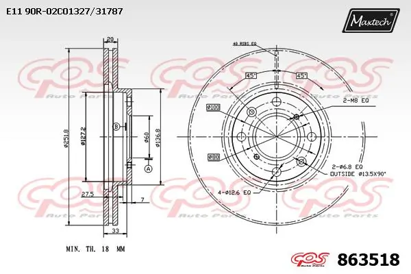 MAXTECH féktárcsa - 863518 - TothCarparts