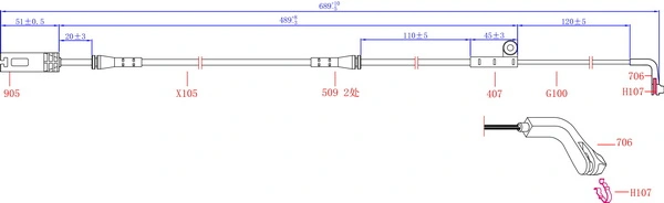 Hi-Q figyelmezető kontaktus, fékbetétkopás - SWS1512 - TothCarparts