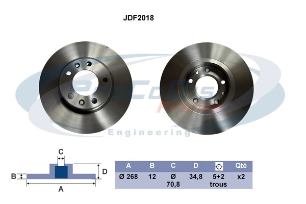 PROCODIS FRANCE féktárcsa - JDF2018 - TothCarparts
