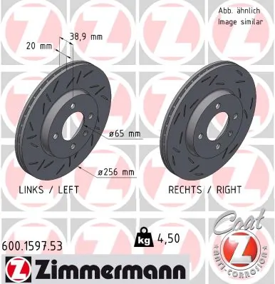ZIMMERMANN féktárcsa - 600.1597.53 - TothCarparts