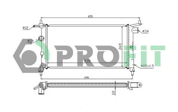 PROFIT hűtő, motorhűtés - PR 5018A2 - TothCarparts