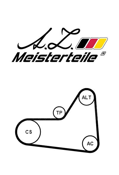 A.Z. Meisterteile hosszbordás szíj készlet - AZMT-20-030-1043 - TothCarparts