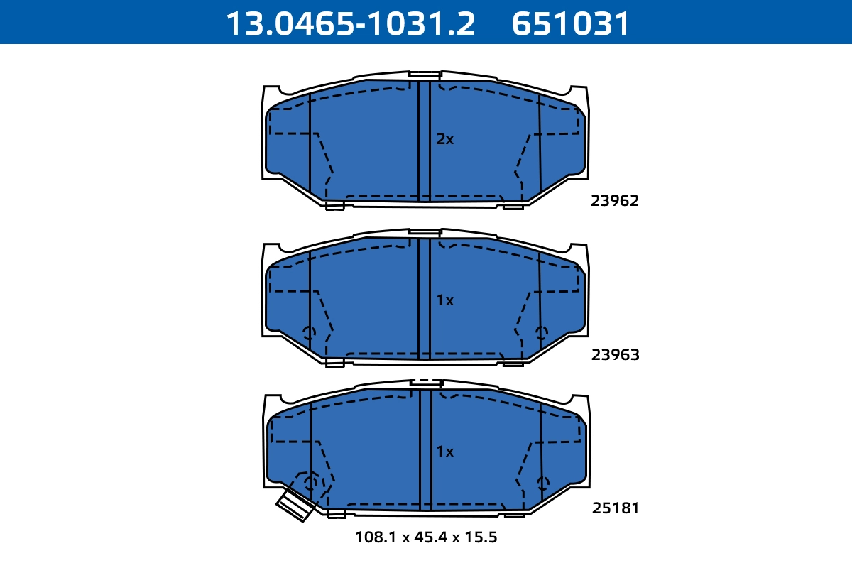ATE-APAC fékbetétkészlet, tárcsafék - 13.0465-1031.2 - TothCarparts