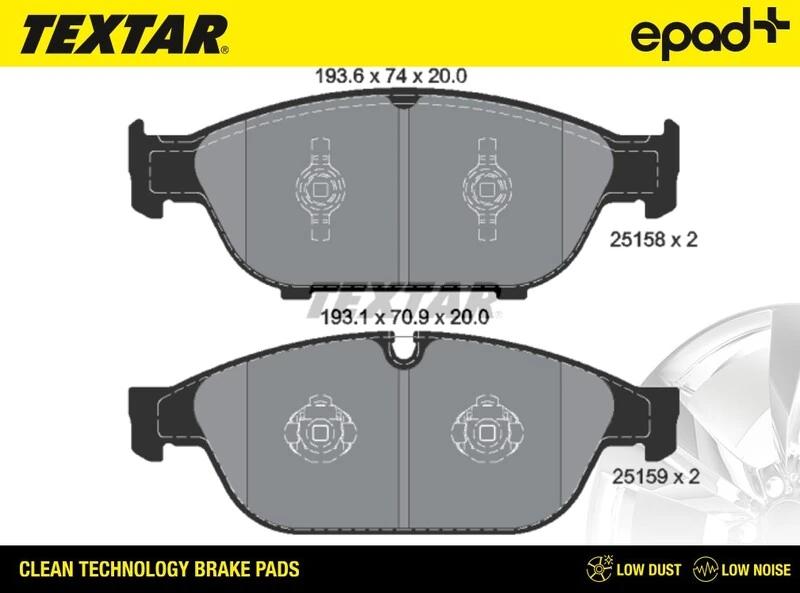 TEXTAR fékbetétkészlet, tárcsafék - 2515802CP - TothCarparts