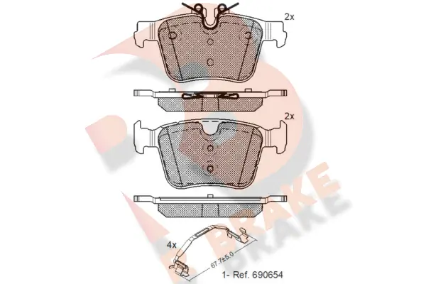 R BRAKE fékbetétkészlet, tárcsafék - RB2232-203 - TothCarparts