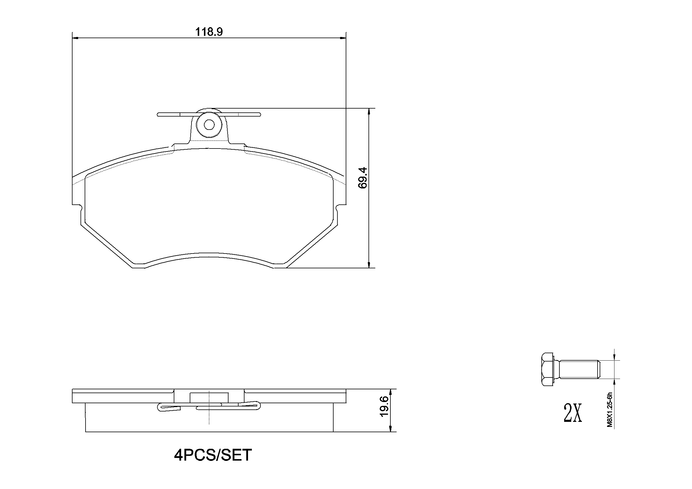 BREMBO fékbetétkészlet, tárcsafék - P85042N - TothCarparts