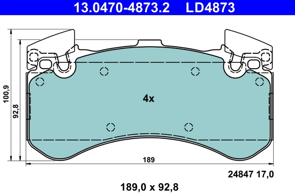 ATE fékbetétkészlet, tárcsafék - 13.0470-4873.2 - TothCarparts