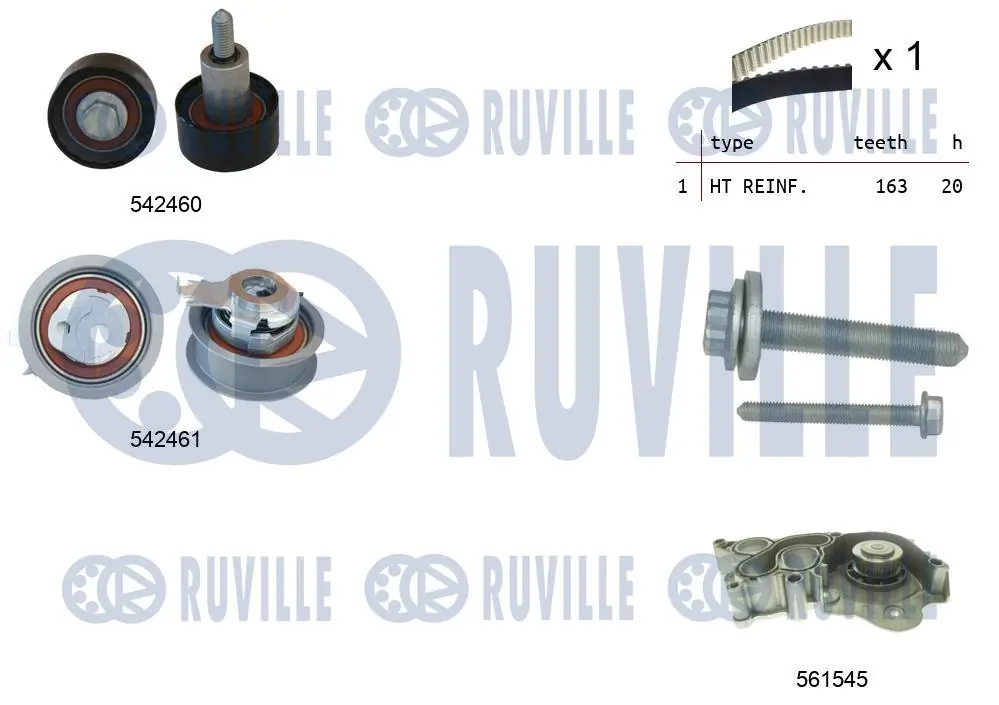 RUVILLE Vízpumpa + fogasszíj készlet - 5503842 - TothCarparts