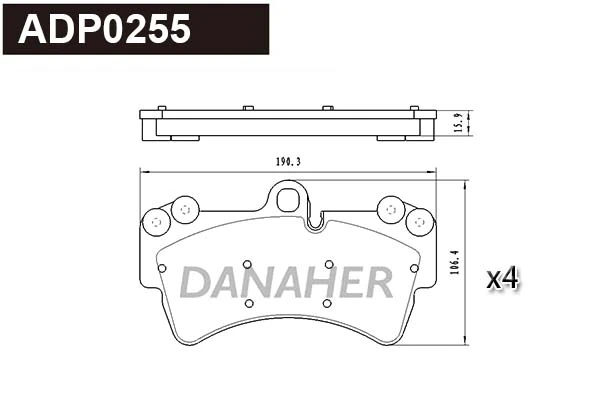 DANAHER fékbetétkészlet, tárcsafék - ADP0255 - TothCarparts