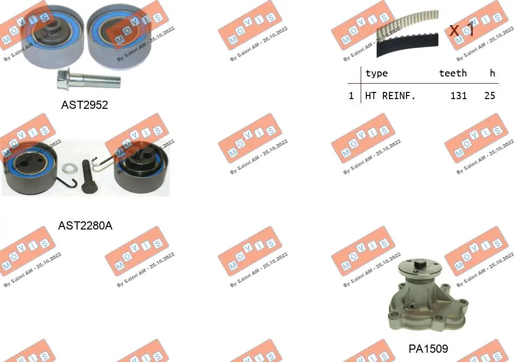 MOVIS Vízpumpa + fogasszíj készlet - ASTK0868APA - TothCarparts