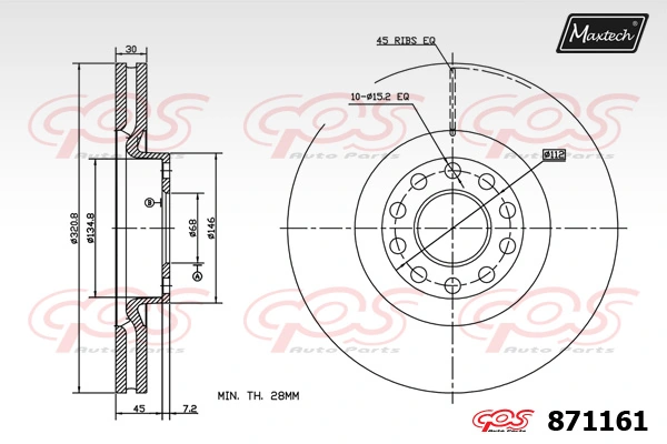 MAXTECH féktárcsa - 871161 - TothCarparts